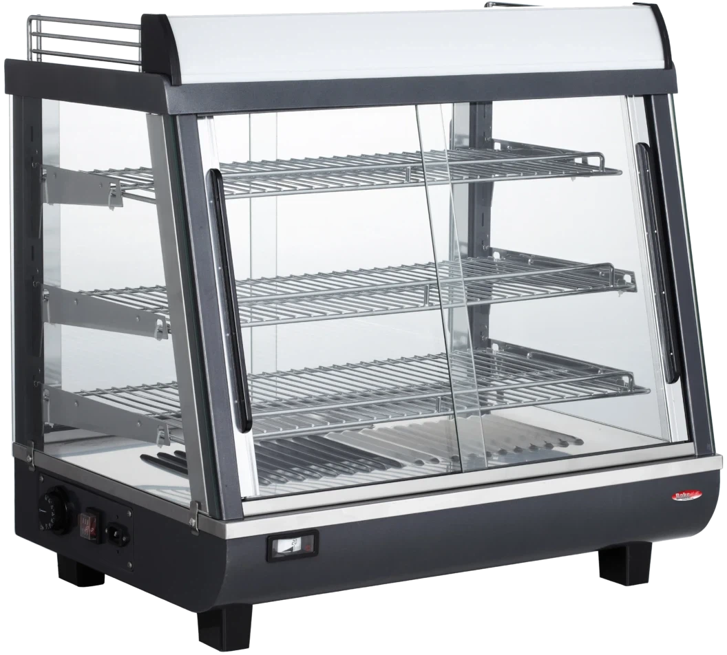 Bakemax - 27" Stainless Steel Wide Countertop Electric Heated Display Case With LED Lighting - BMTSC27