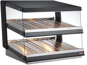 Bakemax - 31.5" Stainless Steel Two Tier Countertop Self Serve Heated Display Case - BMHGG01