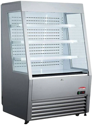 Bakemax - 36" Stainless Steel Grab and Go Refrigerated Floor Display Merchandiser - BMGGS36