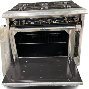 Bakemax - 36" Wide 2 Burner Gas Range with 24" Griddle and Bakery Oven - BAS36-12