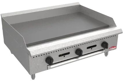 Bakemax - BACG Series 36" Stainless Steel Countertop Manual Gas Griddle - BACG36-3