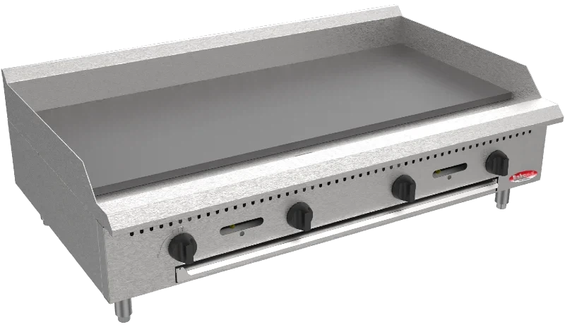 Bakemax - BACG Series 48" Stainless Steel Countertop Manual Gas Griddle - BACG48-4