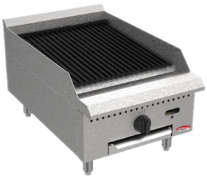 Bakemax - BACGG Series 18" Stainless Steel Countertop Gas Radiant Charbroiler - BACGG18-2