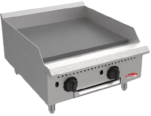 Bakemax - BATG Series 24" Stainless Steel Countertop Thermostatic Gas Griddle - BATG24