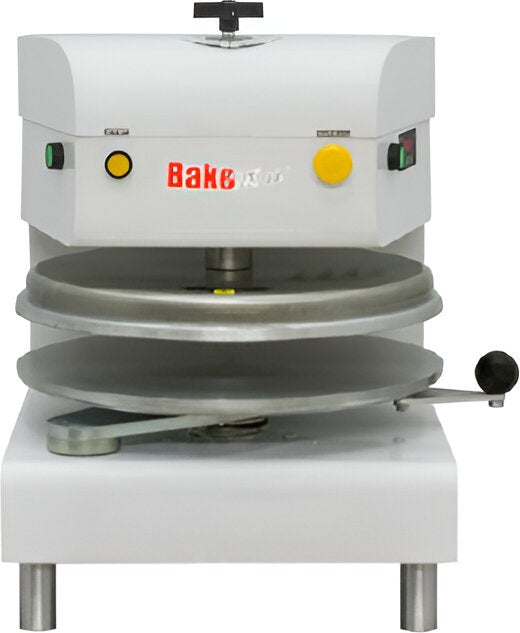 Bakemax - DoughXpress 120V Stainless Steel White Single Heat Automatic Pizza Dough Press - BMDXEW