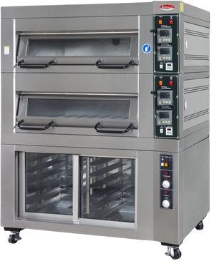 Bakemax - Four Deck One Pan Wide Floor Model Electric Artisan Stone Deck Oven - BMSD004