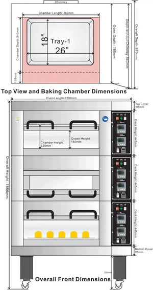 Bakemax - Four Deck One Pan Wide Floor Model Electric Artisan Stone Deck Oven - BMSD004