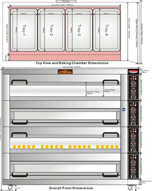 Bakemax - One Deck Four Pan Wide Floor Model Electric Artisan Stone Deck Oven - BMFD001