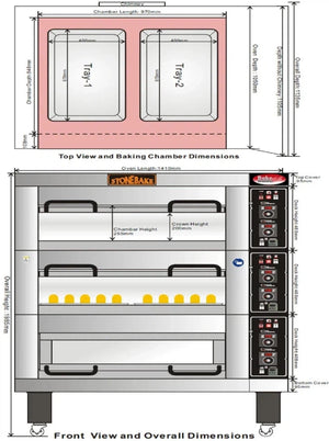 Bakemax - Single Deck Two Pan Wide Floor Model Electric Artisan Stone Deck Oven - BMDDD01