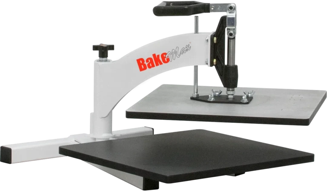 Bakemax - Stainless Steel White Commercial Countertop Powder Coated Manual Swing Away Meat Press - BMTXM15CP