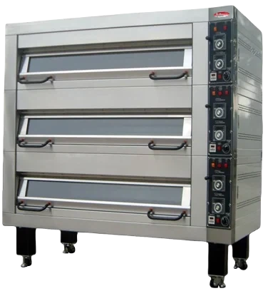 Bakemax - Three Deck One Pan Wide Floor Model Electric Artisan Stone Deck Oven - BMSD003