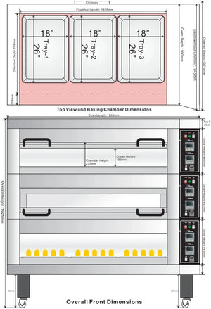Bakemax - Two Deck Three Pan Wide Floor Model Electric Artisan Stone Deck Oven - BMTD002