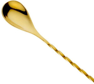 Barfly - 13.1" Gold Plated Diamond Lattice Japanese Bar Spoon - M37204GD