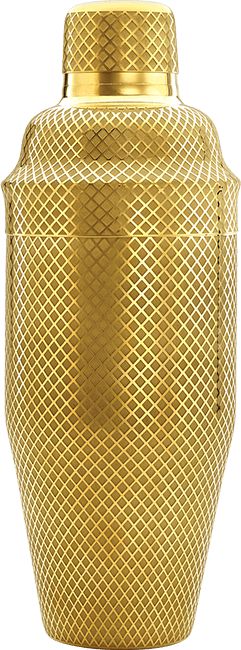 Barfly - 24 Oz Gold Plated Japanese Style Diamond Lattice Cocktail Shaker, Set Of 3 - M37205GD