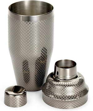 Barfly - 24 Oz Gun Metal Black Japanese Style Diamond Lattice Cocktail Shaker, Set Of 3