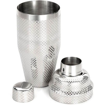 Barfly - 24 Oz Stainless Steel Japanese Style Diamond Lattice Cocktail Shaker, Set Of 3 - M37205