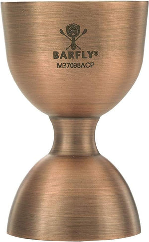 Barfly - 25 ml x 50 ml Antique Copper Heavy-Duty Straight Rim Bell Jigger - M37098ACP