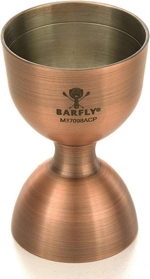 Barfly - 25 ml x 50 ml Antique Copper Heavy-Duty Straight Rim Bell Jigger - M37098ACP