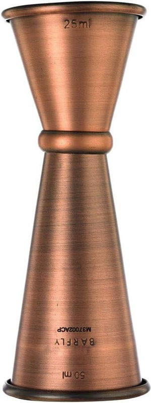 Barfly - 25 ml x 50 ml Antique Copper Japanese Style Jigger - M37002ACP