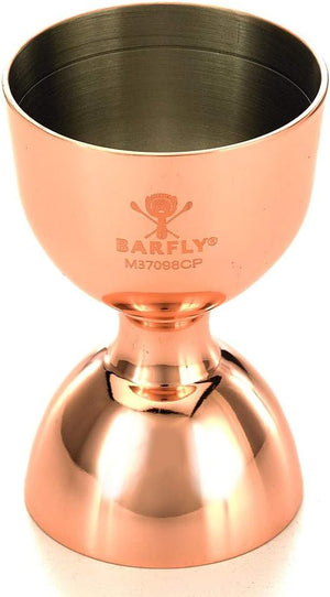 Barfly - 25 ml x 50 ml Copper Plated Heavy-Duty Straight Rim Bell Jigger - M37098CP