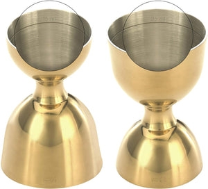 Barfly - 25 ml x 50 ml Gold Plated Heavy-Duty Straight Rim Bell Jigger - M37098GD