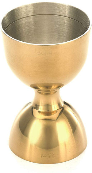 Barfly - 25 ml x 50 ml Gold Plated Heavy-Duty Straight Rim Bell Jigger - M37098GD