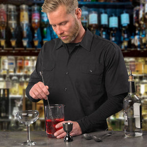 Barfly - Black Metro Edge Customizable Short Sleeve Brewer Shirt - M60250BK