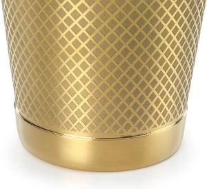 Barfly - Diamond Lattice 18 Oz Stainless Steel Gold Plated Half Size Cocktail Shaker - M37198GD