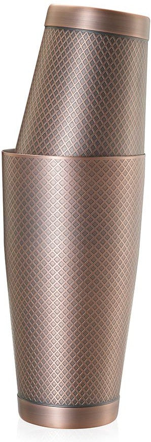 Barfly - Diamond Lattice 28 Oz & 18 Oz Antique Copper Cocktail Shaker/Tin Pack - M37200ACP