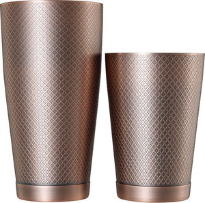 Barfly - Diamond Lattice 28 Oz & 18 Oz Antique Copper Cocktail Shaker/Tin Pack - M37200ACP