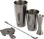 Barfly - Metal Black Diamond Lattice Basic Cocktail Shaker, Set Of 4 - M37206BK