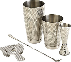 Barfly - Stainless Steel Diamond Lattice Basic Cocktail Shaker, Pack Of 4 - M37206