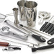 Barfly - Stainless Steel Silver Essential 7-Piece Cocktail Kit with Mixology Roll Bag - M37100