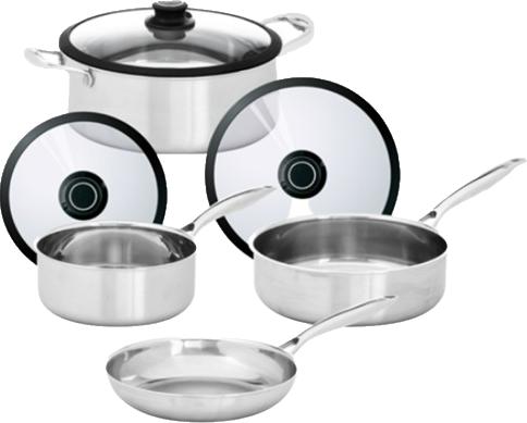 Black Cube Stainless - PC Cookware, Pack Of 7 - BCSSSET7