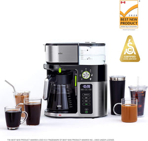 Braun - 10 Cup MultiServe Stainless Steel Coffee Machine Black - KF9050BK