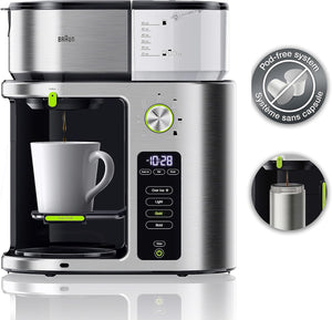 Braun - Multiserve 7 Programmable Stainless Steel Drip Coffee Maker Silver - KF9270