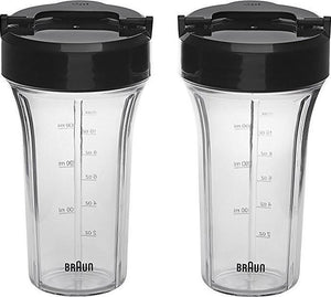 Braun - Smoothie2Go Black Blending Set (2 to go Cups, 2 Lids, Blade Assembly) - JB71