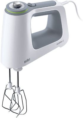 Braun - White Hand Mixer with Chopper, Whisks, Kneading Hooks and Accessory Bag - HM5130WH