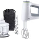 Braun - White Hand Mixer with Chopper, Whisks, Kneading Hooks and Accessory Bag - HM5130WH