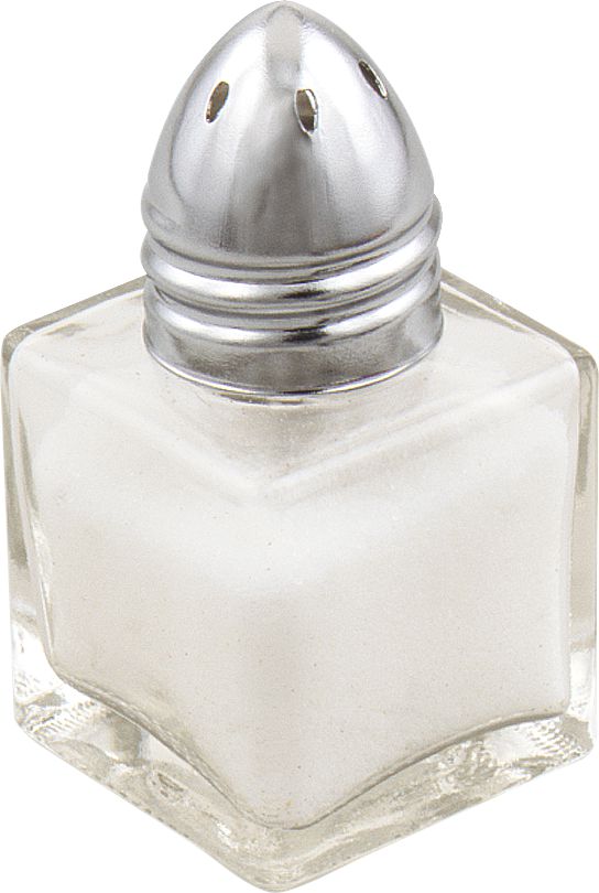 Browne - 0.5 Oz Classic Square Salt/Pepper Shaker with Universal Holes, Dome-Shaped Top, Pack of 12 - 575191