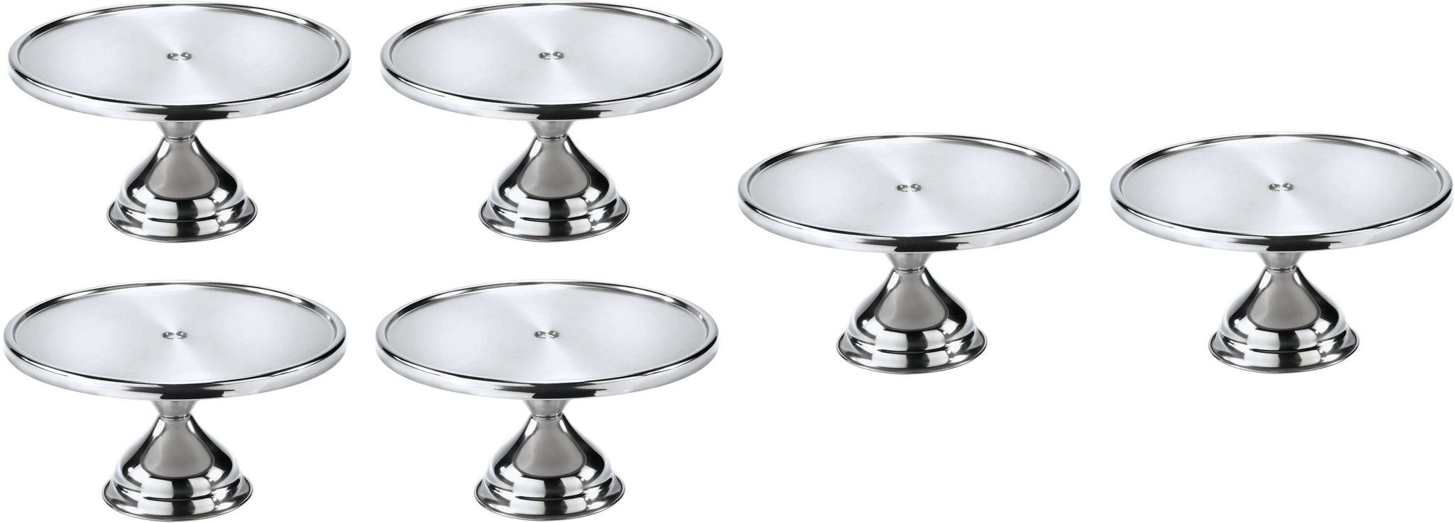 Browne - 12" Stainless Steel Round Pastry Stand, Pack of 6 - 57125