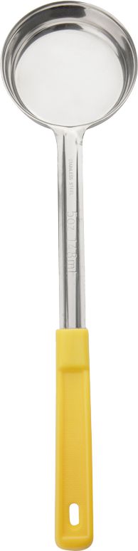 Browne - 5 Oz Stainless Steel Portioner / Spoodles with Yellow Handle, 1 PC (P5745) - 5757450