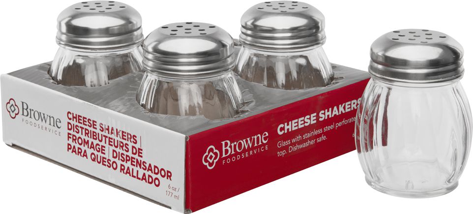 Browne - 6 Oz Swirl Cheese Shakers With Perforated Stainless Steel ( Set of 4 ) - 575227