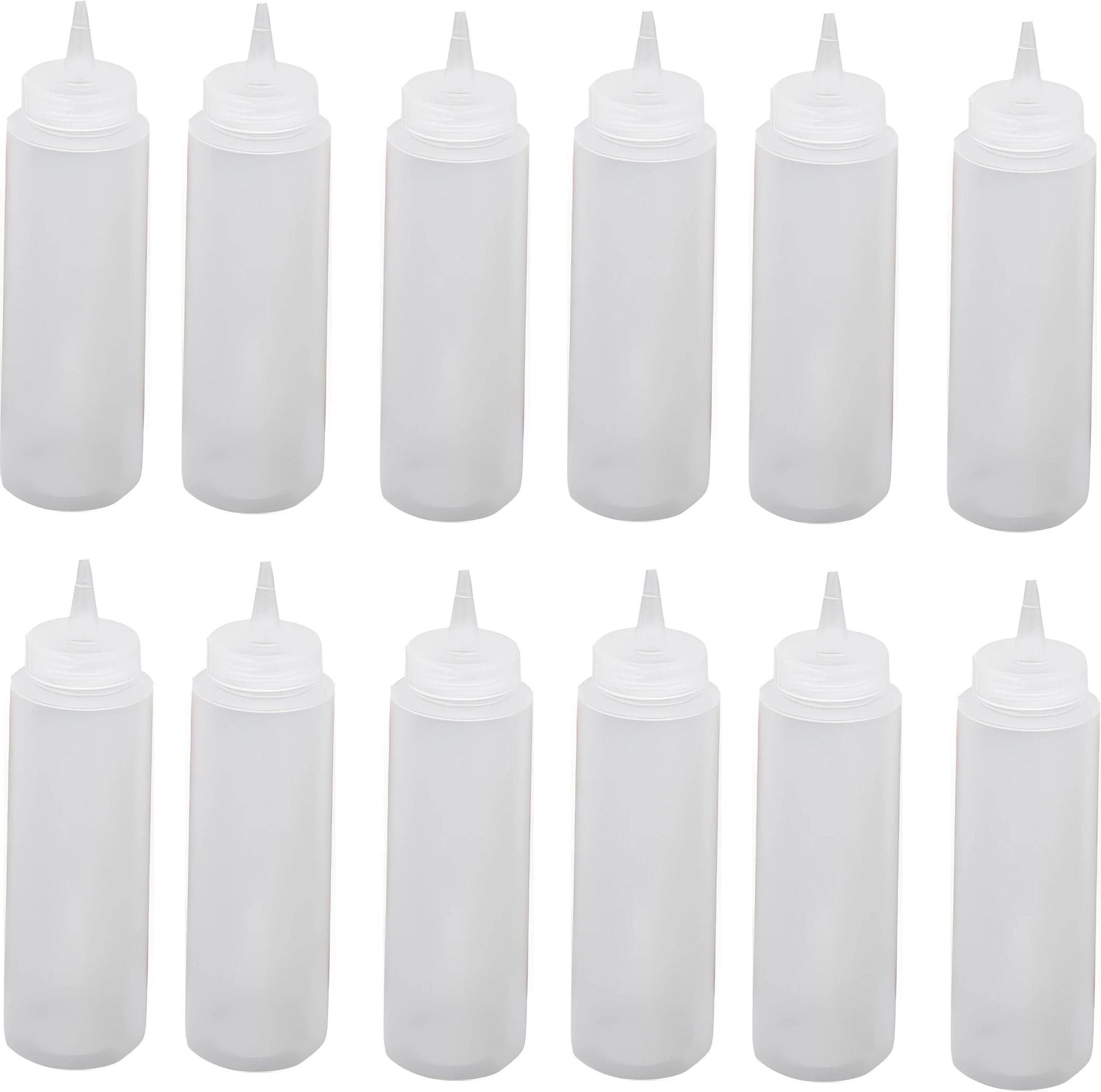 Browne - 8 Oz Clear Squeeze Bottles, Pack of 12 - 1102