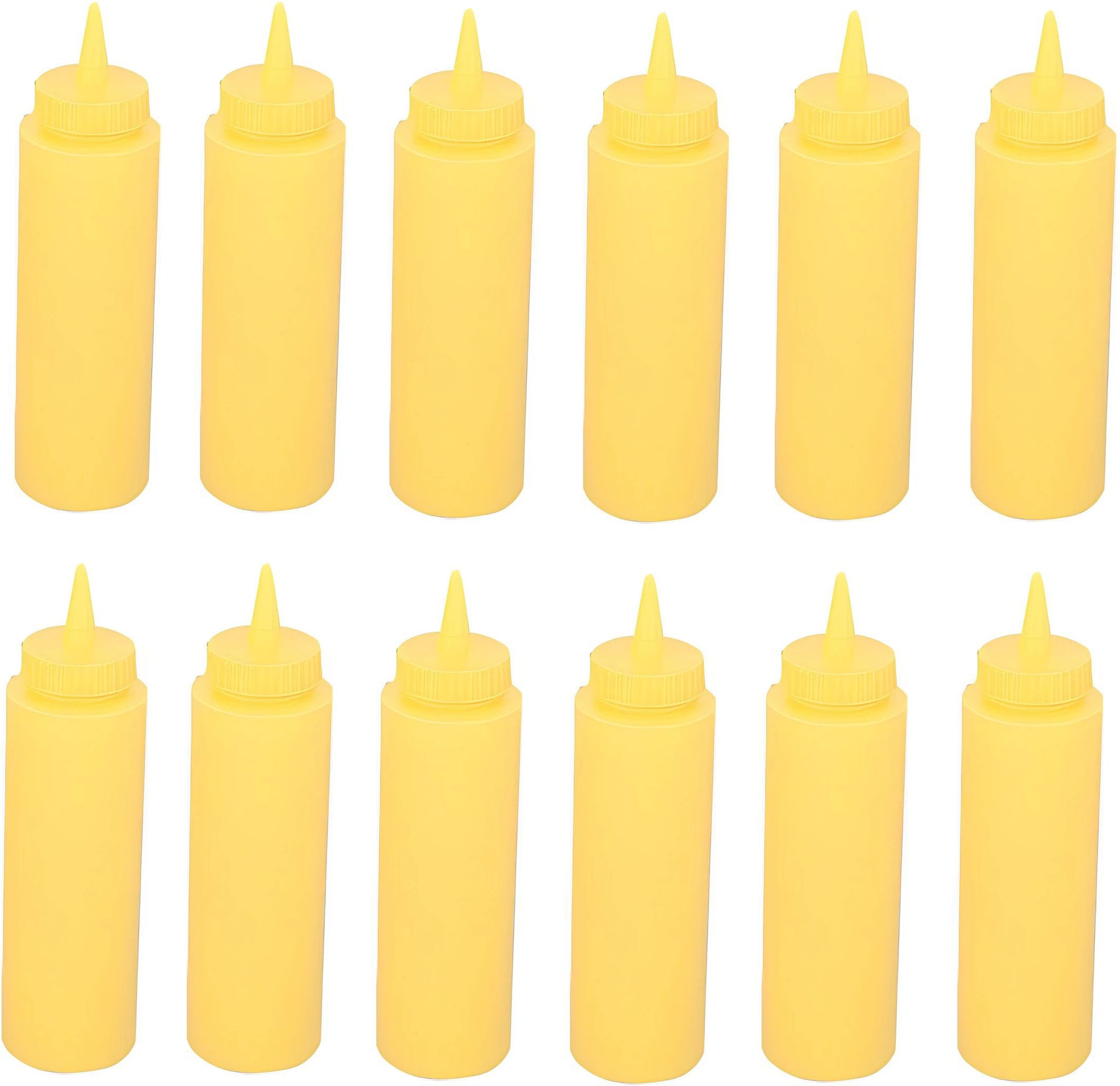 Browne - 8 Oz Yellow Squeeze Bottles, Pack of 12 - 1101