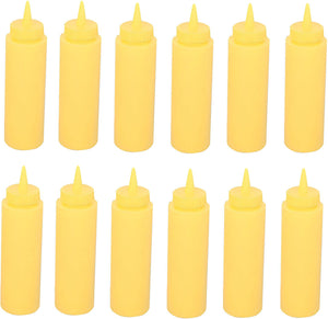 Browne - 8 Oz Yellow Squeeze Bottles, Pack of 12 - 1101