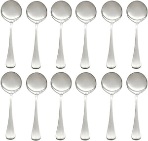 Browne - BISTRO 6.2" Stainless Steel Bouillon Spoon, Pack of 12 - 502317