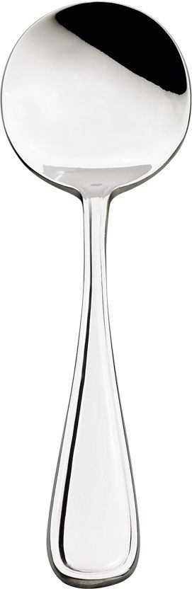 Browne - CELINE 7" Stainless Steel Round Soup Spoon, Pack of 12 - 502513