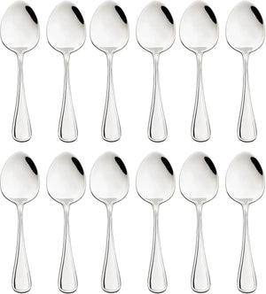 Browne - CELINE 7.3" Stainless Steel Dessert Spoon, Pack of 12 - 502502