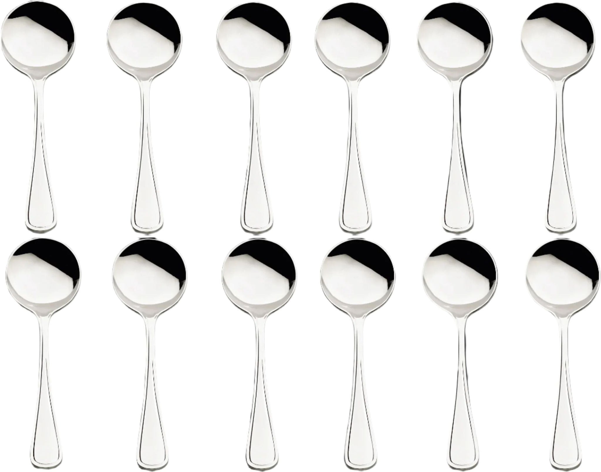 Browne - CONCERTO 7" Stainless Steel Round Soup Spoon, Pack of 12 - 502413